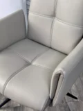 Стул СТИГ (STIG) 360 град. поворот. HF017-11 / HF017-12 Бежевый, экокожа / Черный каркас, ®DISAUR