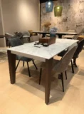 Стол ЭЗМИР (ESMIR) 180 цвет АРАБЕСКАТО (MATTE ARABESCATO SOLID CERAMIC) / ОРЕХ, ®DISAUR