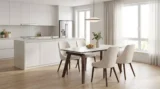 Стол БЭТИС (BETIS) 180 цвет Мрамор (MATTE GILDED WHITE SOLID CERAMIC) / Орех (WALNUT), ®DISAUR
