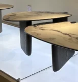Стол кофейный ДЭГ (DAG) цвет FENDI WHITE керамика на стекле/массив/ МДФ, дубовый шпон ®DISAUR