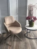 Стул ГРЕЙС (GRACE) 360 град., цвет БЕЖЕВЫЙ (PENA-120 / G1229-3, ткань / ЛАТТЕ каркас, ®DISAUR