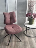 Стул ДЕЛИ (DELI) 360 град, цвет БРУСНИЧНЫЙ H300126-9 , ткань / ЧЕРНЫЙ каркас, ®DISAUR