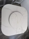 Стол РУБЕН (RUBEN) 132 цвет TL-45 Белый мрамор, испанская керамика, стекло / ЛАТТЕ, ®DISAUR