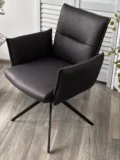 Стул ДИН (DEAN) 360 град.поворот. цвет ТЕМНО-СЕРЫЙ, экокожа Maison 99# / Черный, ®DISAUR