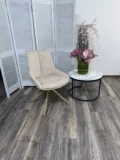 Стул ОСКАР (OSKAR) 360 град, цвет КРЕМОВЫЙ (RIELY-111/PRESENT-120), ткань / ШАМПАНЬ каркас, ®DISAUR