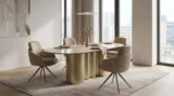 Стол ВЕНТО (VENTO) 280 ТОПАЗ TL-617, испанская керамика / Шампань каркас, ®DISAUR
