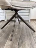 Стул ОСКАР (OSKAR) 360град, цвет БЕЖЕВЫЙ(KN01-05/BZ1046-11),ткань/ШОКОЛАДНОЕ ЗОЛОТО каркас, ®DISAUR