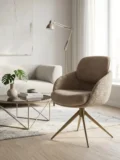 Стул ГРЕЙС (GRACE) 360 град. цвет БЕЖЕВЫЙ PENA-120 / G1229-3, ткань / ШАМПАНЬ каркас, ®DISAUR