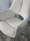 Стул ДАВЕН (DAVEN) 360 град, цвет КРЕМОВЫЙ RIELY-111 / G1038-101, ткань / ЛАТТЕ каркас, ®DISAUR