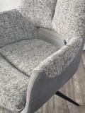 Стул ДАВЕН (DAVEN) 360 град, цвет СЕРЫЙ RIELY-450 / G1038-04 , ткань /ТЕМНО-СЕРЫЙ каркас, ®DISAUR