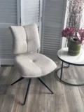 Стул ДЕЛИ (DELI) 360 град, цвет БЕЖЕВЫЙ H300126-2, ткань / ЧЕРНЫЙ каркас, ®DISAUR