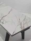 Стол БЭТИС (BETIS) 180 цвет Мрамор (MATTE GILDED WHITE SOLID CERAMIC) / Орех (WALNUT), ®DISAUR