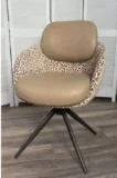 Стул ГРЕЙС (GRACE) 360 град цвет ТЕМНЫЙ ЛАТТЕ 36-14/ HUNTER-400, экокожа/ткань/ ТЕМНО-СЕРЫЙ, ®DISAUR