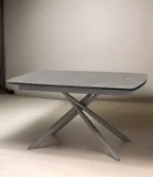 Стол РИВОЛИ (RIVOLI) 140 цвет ЛАТТЕ МАТОВЫЙ (MATT LATTE STONE SOLID CERAMIC) / ТАУПЕ, ®DISAUR