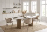 Стол КАЛВИН (CALVIN) 180 цвет КАРРАРА (SEMI-POLISHED SNOW CARRARA SOLID CERAMIC / СЕРЫЙ ДУБ, ®DISAUR