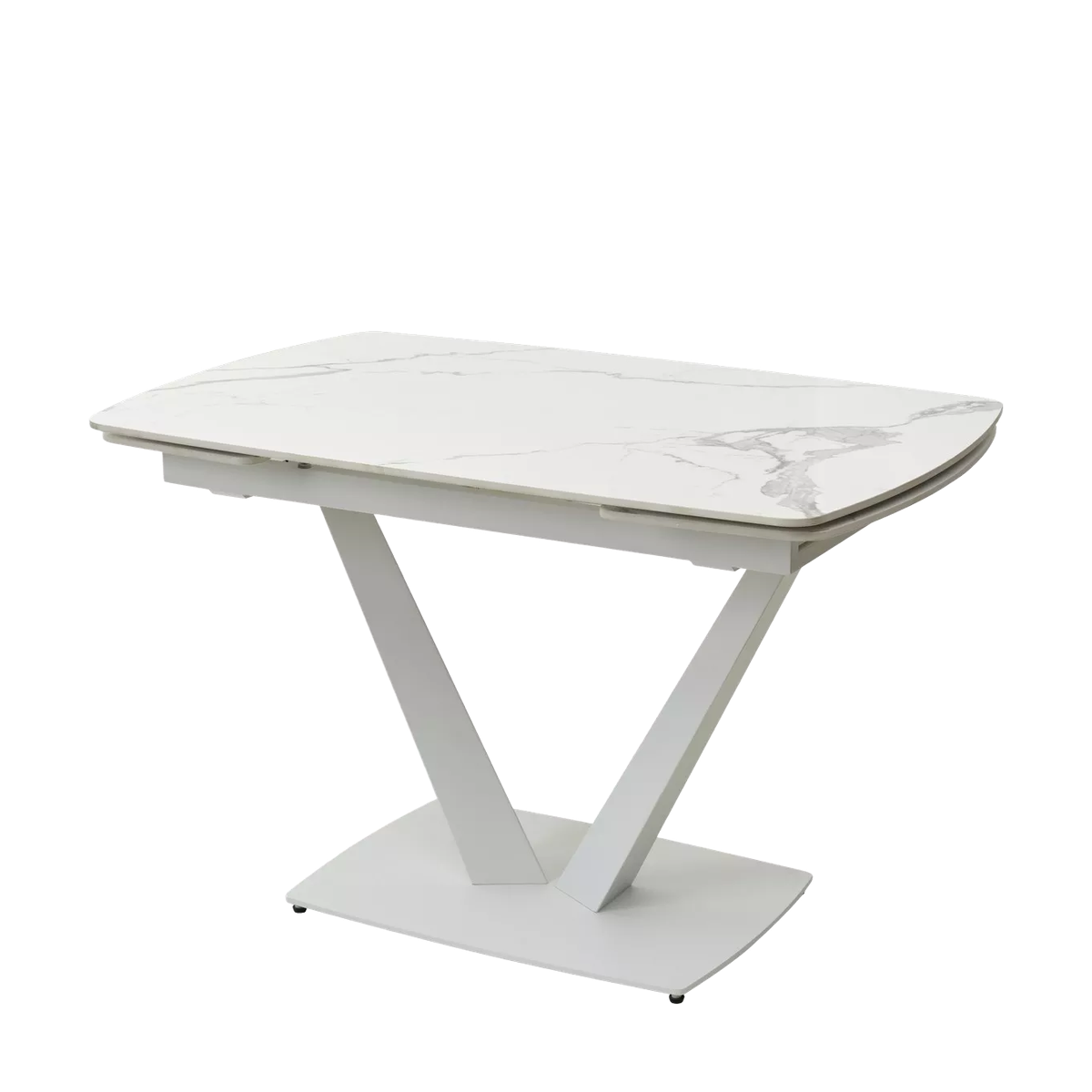 Стол АЛАТРИ (ALATRI) 120 цвет БЕЛЫЙ МРАМОР ГЛЯНЦ. (GLOSS STATUARIO WHITE), керамика / БЕЛЫЙ, ®DISAUR