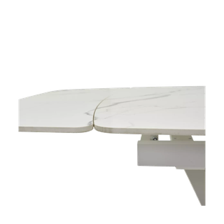 Стол АЛАТРИ (ALATRI) 120 цвет БЕЛЫЙ МРАМОР ГЛЯНЦ. (GLOSS STATUARIO WHITE), керамика / БЕЛЫЙ, ®DISAUR