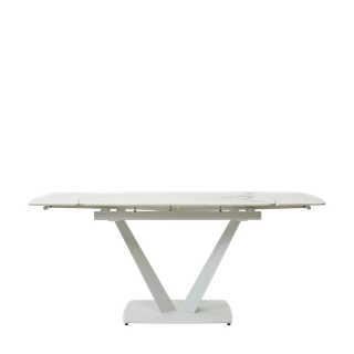 Стол АЛАТРИ (ALATRI) 120 цвет БЕЛЫЙ МРАМОР ГЛЯНЦ. (GLOSS STATUARIO WHITE), керамика / БЕЛЫЙ, ®DISAUR