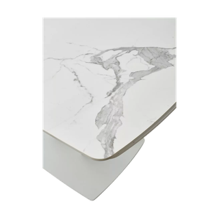 Стол АЛАТРИ (ALATRI) 120 цвет БЕЛЫЙ МРАМОР ГЛЯНЦ. (GLOSS STATUARIO WHITE), керамика / БЕЛЫЙ, ®DISAUR