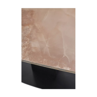 Стол БАЛД (BALDE) 120 цвет АМБЕР ЖАДЕ ГЛЯНЦЕВЫЙ (GLOSS AMBER JADE SOLID CERAMIC) / ЧЕРНЫЙ, ®DISAUR