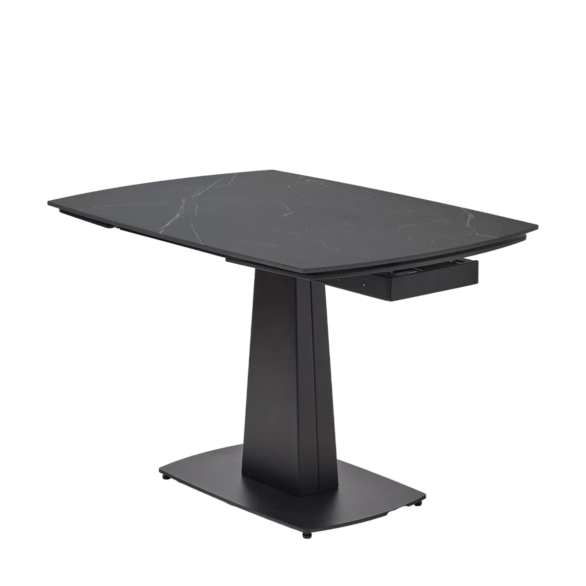 Стол БАЛД (BALDE) 140 цвет ЧЕРНЫЙ МРАМОР МАТОВЫЙ (MATT BLACK MARBLE SOLID CERAMIC )/ ЧЕРНЫЙ, ®DISAUR