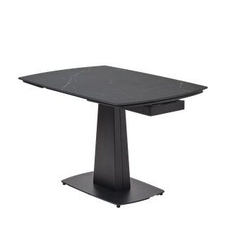 Стол БАЛД (BALDE) 140 цвет ЧЕРНЫЙ МРАМОР МАТОВЫЙ (MATT BLACK MARBLE SOLID CERAMIC )/ ЧЕРНЫЙ, ®DISAUR