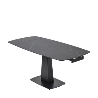 Стол БАЛД (BALDE) 140 цвет ЧЕРНЫЙ МРАМОР МАТОВЫЙ (MATT BLACK MARBLE SOLID CERAMIC )/ ЧЕРНЫЙ, ®DISAUR