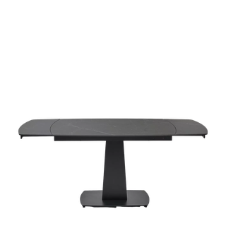 Стол БАЛД (BALDE) 140 цвет ЧЕРНЫЙ МРАМОР МАТОВЫЙ (MATT BLACK MARBLE SOLID CERAMIC )/ ЧЕРНЫЙ, ®DISAUR