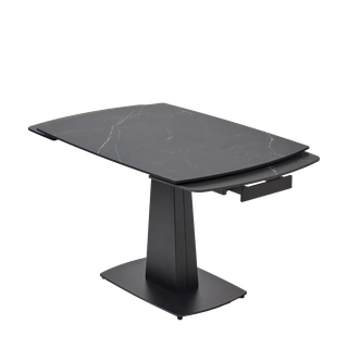 Стол БАЛД (BALDE) 140 цвет ЧЕРНЫЙ МРАМОР МАТОВЫЙ (MATT BLACK MARBLE SOLID CERAMIC )/ ЧЕРНЫЙ, ®DISAUR