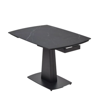 Стол БАЛД (BALDE) 140 цвет ЧЕРНЫЙ МРАМОР МАТОВЫЙ (MATT BLACK MARBLE SOLID CERAMIC )/ ЧЕРНЫЙ, ®DISAUR