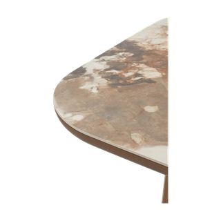Стол БАРК (BARK) 180 цвет CA035 Бежевый мрамор, керамика / Орех (WALNUT), ®DISAUR