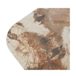 Стол БАРК (BARK) 180 цвет CA035 Бежевый мрамор, керамика / Орех (WALNUT), ®DISAUR