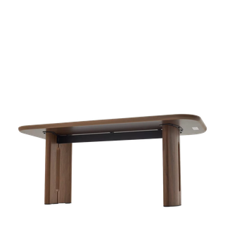 Стол БАРК (BARK) 180 цвет CA035 Бежевый мрамор, керамика / Орех (WALNUT), ®DISAUR