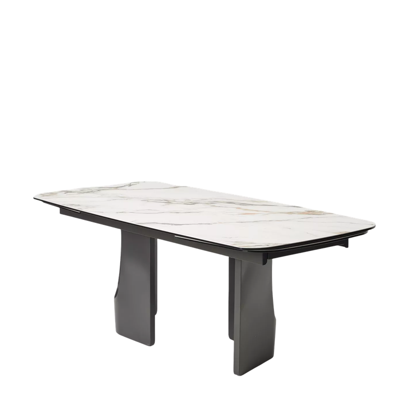 Стол БИРГЕР (BIRGER) 200 цвет KL-188 Бело-коричневый мрамор/ Темно-серый, ®DISAUR