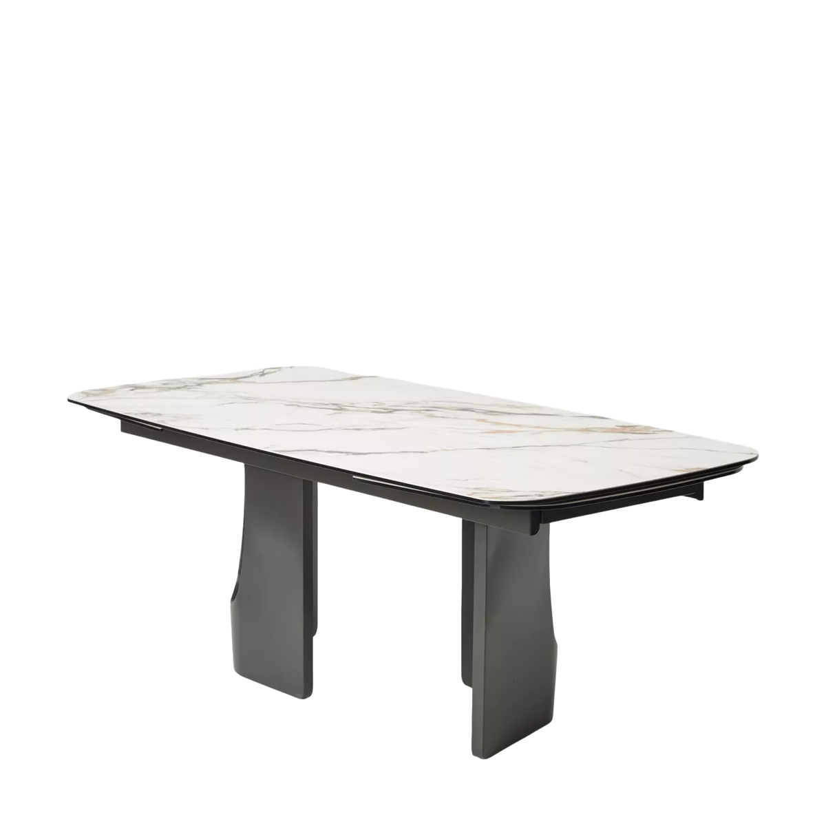 Стол БИРГЕР (BIRGER) 200 цвет KL-188 Бело-коричневый мрамор/ Темно-серый, ®DISAUR