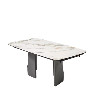 Стол БИРГЕР (BIRGER) 200 цвет KL-188 Бело-коричневый мрамор/ Темно-серый, ®DISAUR