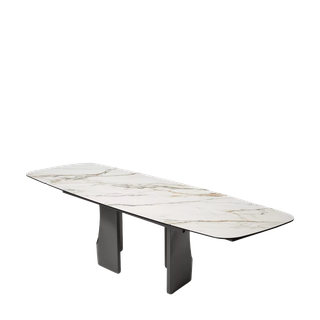 Стол БИРГЕР (BIRGER) 200 цвет KL-188 Бело-коричневый мрамор/ Темно-серый, ®DISAUR