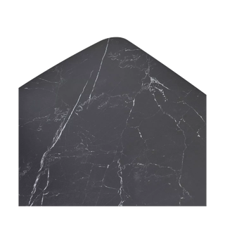 Стол БЛАНКО (BLANCO) 160 цвет ЧЕРНЫЙ МРАМОР МАТОВЫЙ (MATT BLACK MARBLE SOLID CERAMIC / ОРЕХ, ®DISAUR