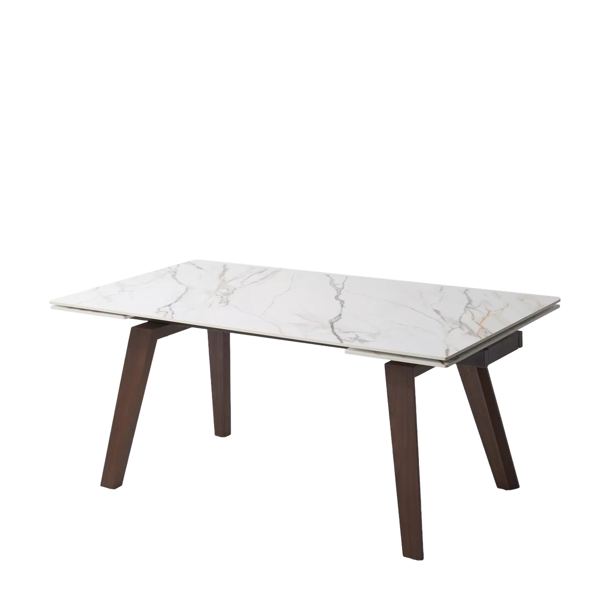Стол БЭТИС (BETIS) 180 цвет Мрамор (MATTE GILDED WHITE SOLID CERAMIC) / Орех (WALNUT), ®DISAUR