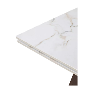 Стол БЭТИС (BETIS) 180 цвет Мрамор (MATTE GILDED WHITE SOLID CERAMIC) / Орех (WALNUT), ®DISAUR