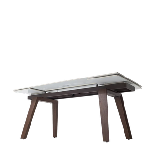 Стол БЭТИС (BETIS) 180 цвет Мрамор (MATTE GILDED WHITE SOLID CERAMIC) / Орех (WALNUT), ®DISAUR