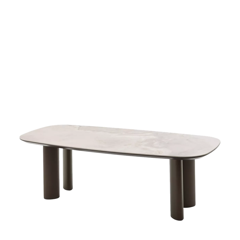 Стол ГАРДЕ (GARDE) 239 цвет Бежевый мрамор CA036, керамика / коричневый, ®DISAUR