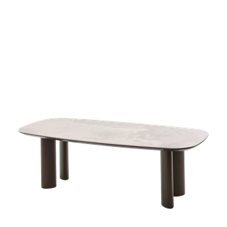 Стол ГАРДЕ (GARDE) 239 цвет Бежевый мрамор CA036, керамика / коричневый, ®DISAUR
