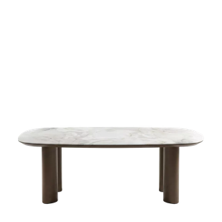 Стол ГАРДЕ (GARDE) 239 цвет Бежевый мрамор CA036, керамика / коричневый, ®DISAUR