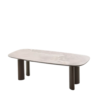 Стол ГАРДЕ (GARDE) 239 цвет Бежевый мрамор CA036, керамика / коричневый, ®DISAUR