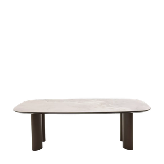 Стол ГАРДЕ (GARDE) 239 цвет Бежевый мрамор CA036, керамика / коричневый, ®DISAUR