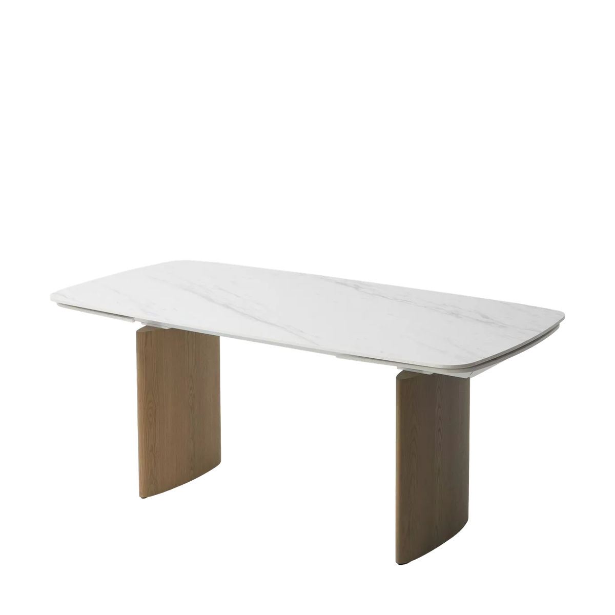 Стол КАЛВИН (CALVIN) 180 цвет КАРРАРА (SEMI-POLISHED SNOW CARRARA SOLID CERAMIC / СЕРЫЙ ДУБ, ®DISAUR