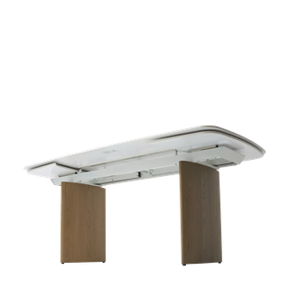 Стол КАЛВИН (CALVIN) 180 цвет КАРРАРА (SEMI-POLISHED SNOW CARRARA SOLID CERAMIC / СЕРЫЙ ДУБ, ®DISAUR