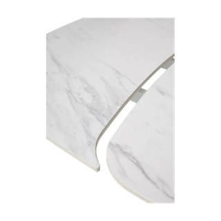 Стол КАЛВИН (CALVIN) 180 цвет КАРРАРА (SEMI-POLISHED SNOW CARRARA SOLID CERAMIC / СЕРЫЙ ДУБ, ®DISAUR