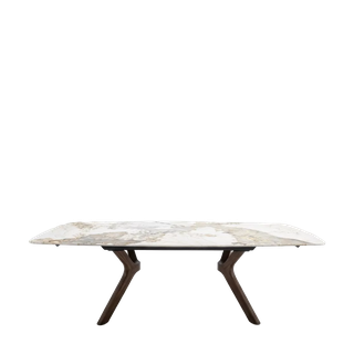 Стол КИРАН (KIRAN) 180 цвет ПАНДОРА (GLOSS LUXURY PANDORA SOLID CERAMIC) / Орех темный, ®DISAUR
